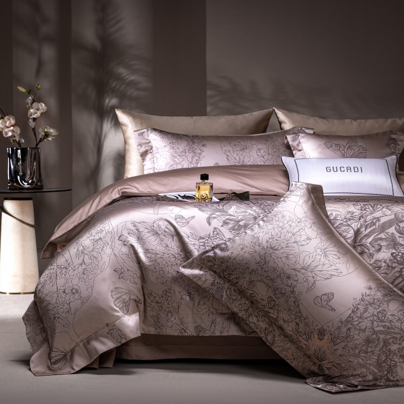 Egyptian-サテンの羽毛布団カバー,茶色のプレミアムジ - Home Textiles Premium のレビューと価格