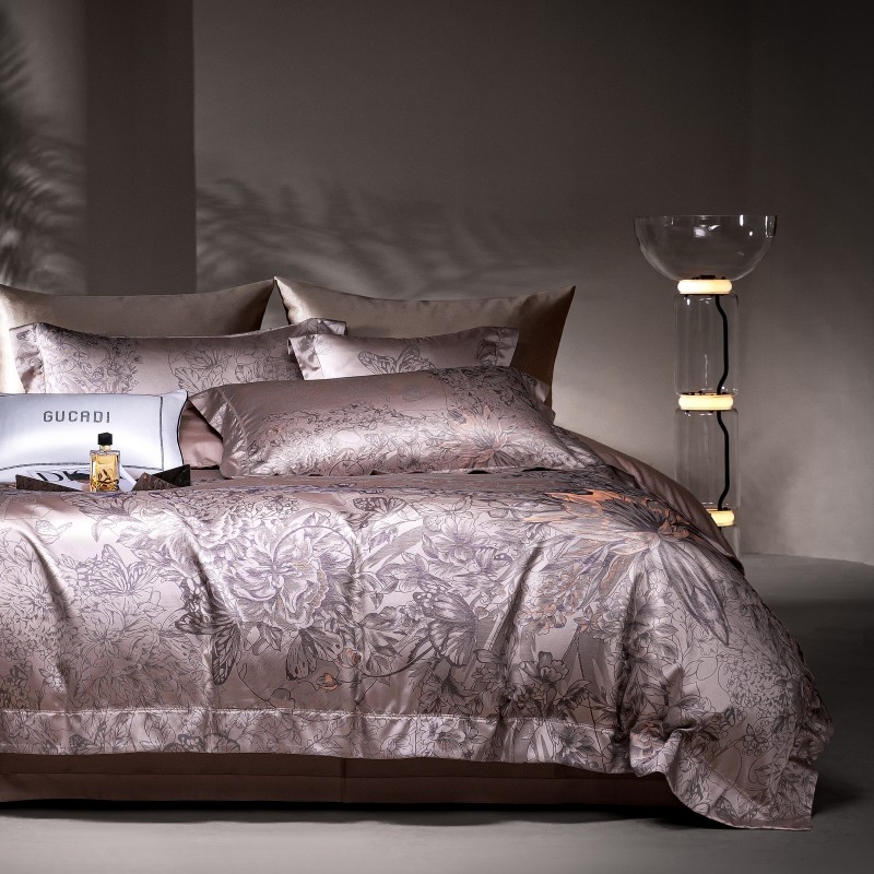 Egyptian-サテンの羽毛布団カバー,茶色のプレミアムジ - Home Textiles Premium のレビューと価格