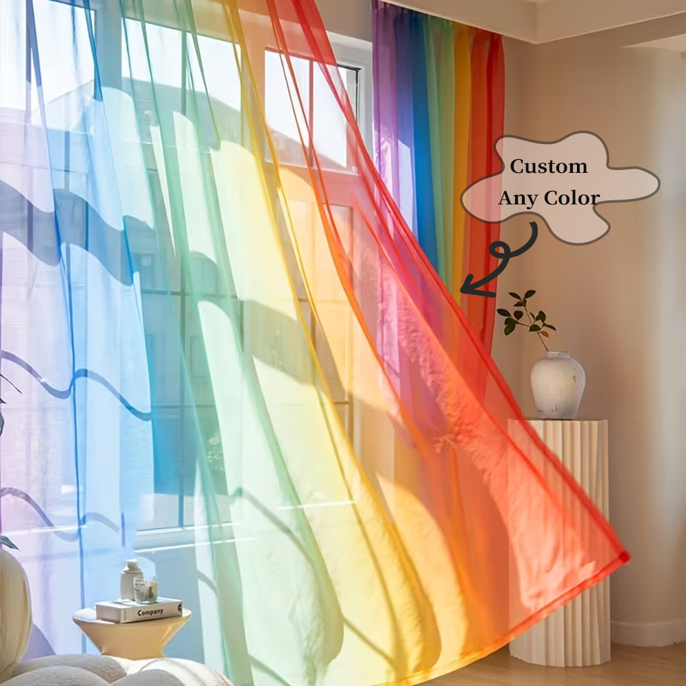 カスタム2Dフラット2枚組シアーカーテン、お好みのデザイン/ - Home Textiles & Decorations のレビューと価格