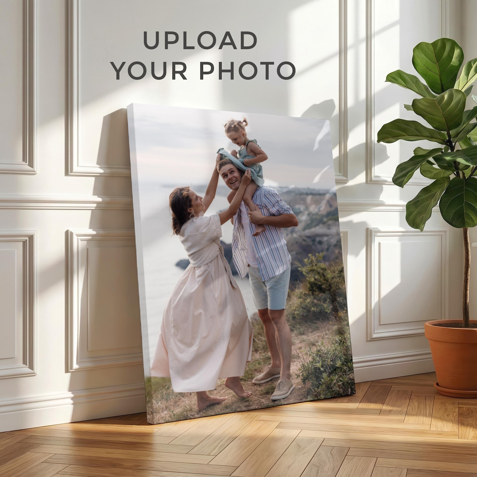 パーソナライズされた写真キャンバス、カスタムファミリーウォー - Home Textiles & Decorations のレビューと価格
