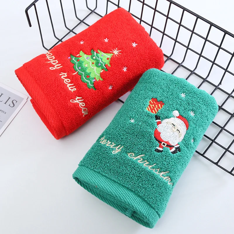 クリスマスタオルギフトボックスセットタオルコットンウォッシン - Home Textiles Face Towel のレビューと価格