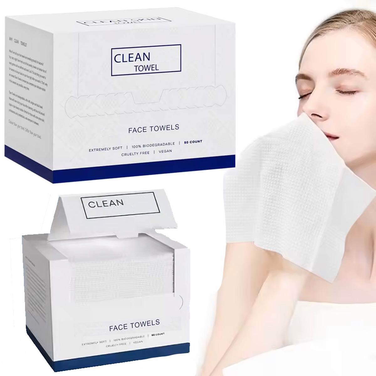 50枚入り使い捨てフェイスタオル　洗顔・メイク落とし　ドライ - Home Textiles Face Towel のレビューと価格